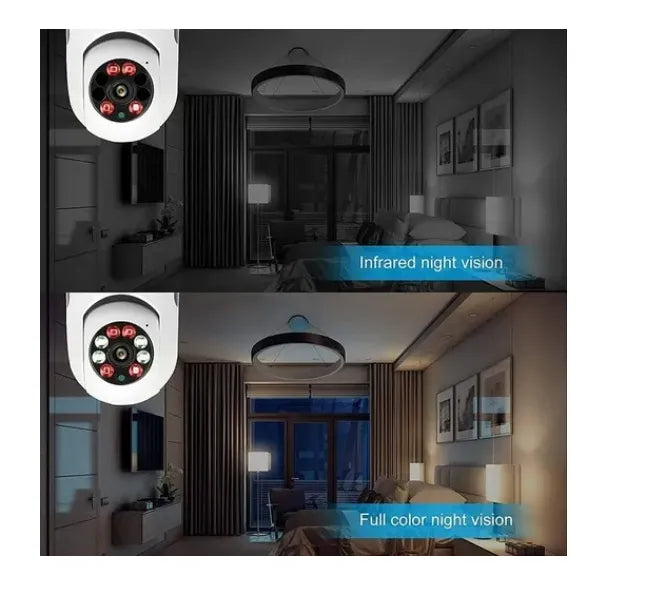 Camera de Segurança tipo Lampada - Panoramica - Wifi
